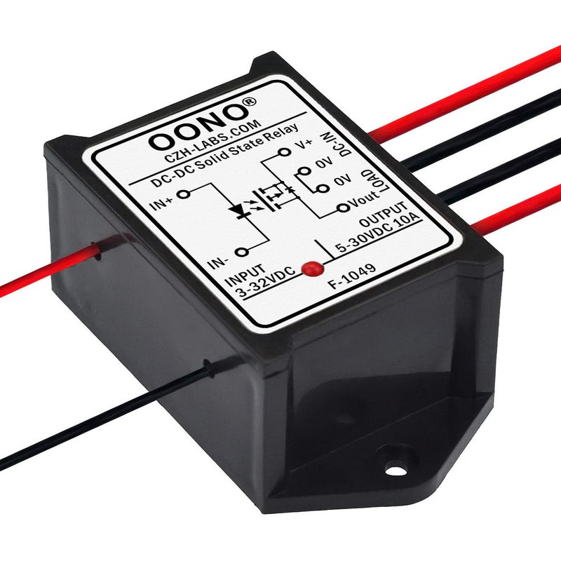 OONO Wired DC-DC 10Amp Isolated Solid State Relay Module, SSR in 3-32VDC Out 5-30VDC, for Raspberry-Pi Arduino ESP32 PLC MCU DSP - Image 5